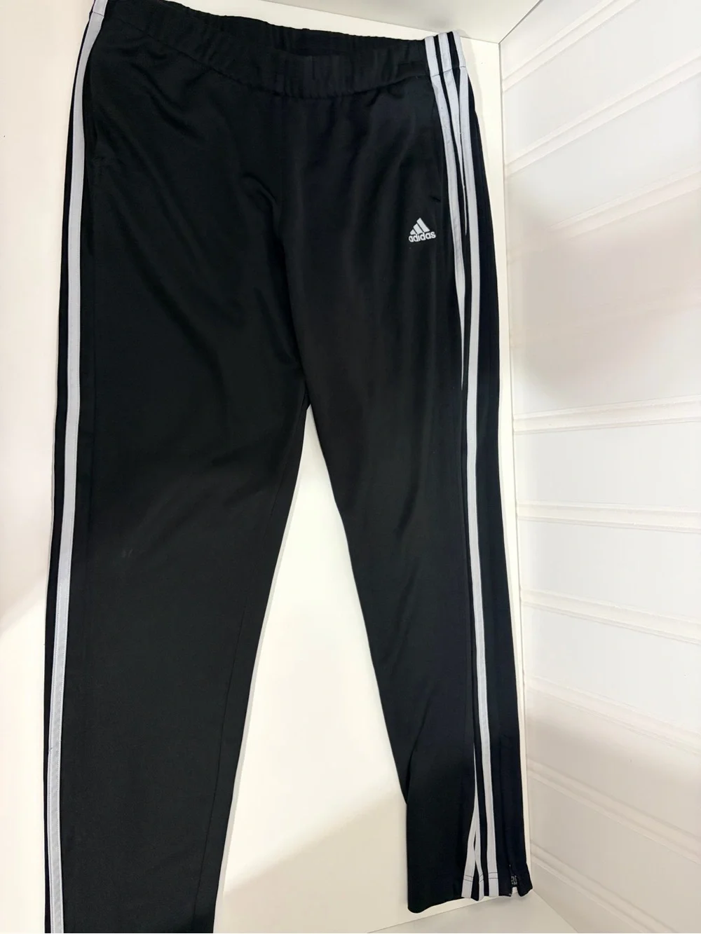 adidas Black Joggers with Grey Three-Stripe Detail